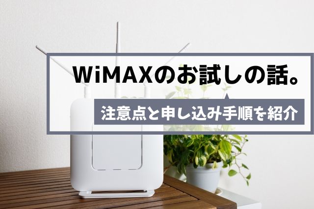 WiMAXのお試しの話。